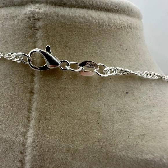 SOLD Rose Quartz 3D Round Pendant on Sterling Silver Chain - Picture 11 of 13